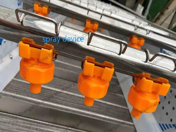 What is the working principle of SL-800 garlic cleaning machine? 6 Bubble upper high-pressure nozzle