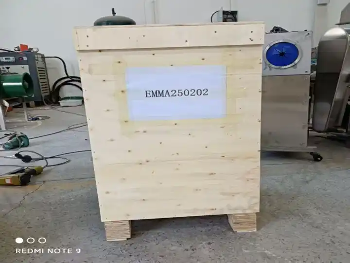 Machine à éplucher les gousses d'ail expédiée avec succès en Mongolie 1 Emballage à l'exportation de la machine à peler les gousses d'ail